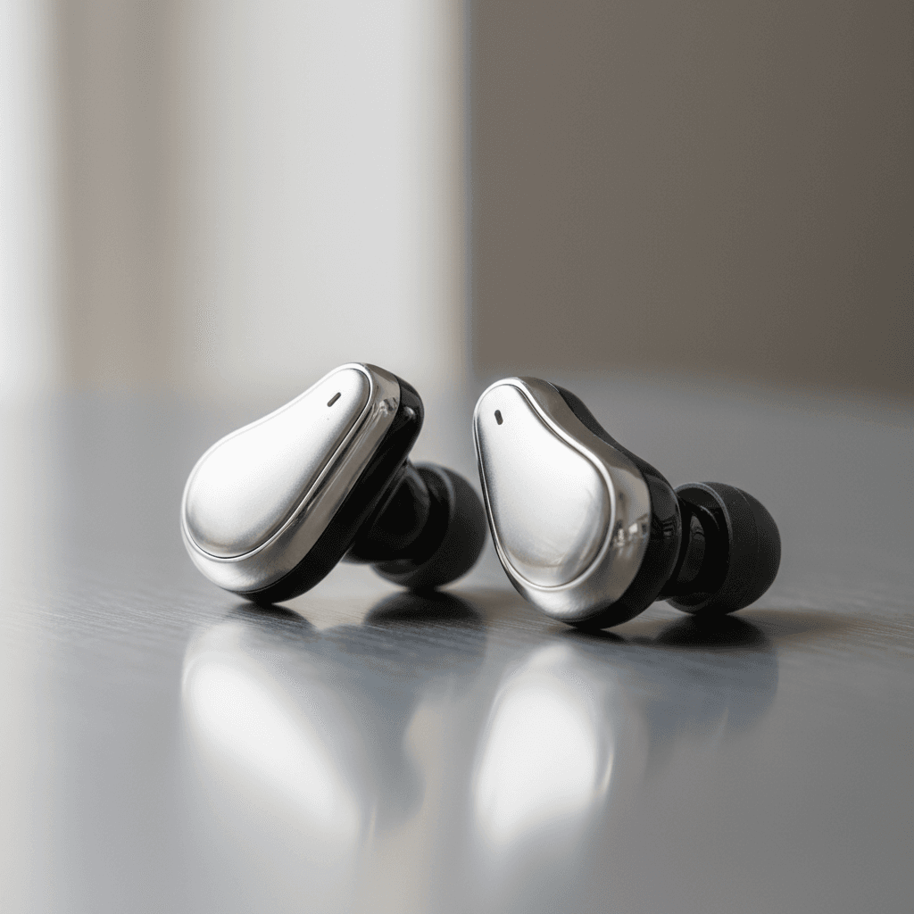 Sleek wireless headphones and smartwatch on a clean surface